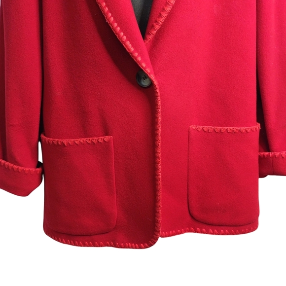 Vintage Country Shop Cashmere Wool Blazer Suit Jacket Red Women Size 4 USA Made - Picture 4 of 10